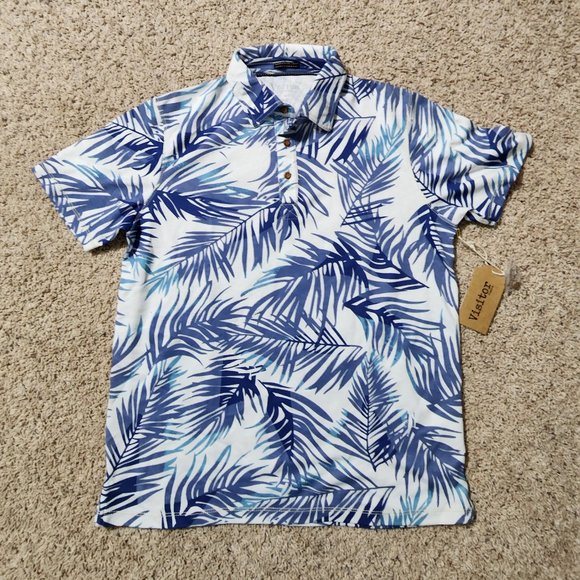 Visitor Premium Polo Blue and White - Picture 1 of 3